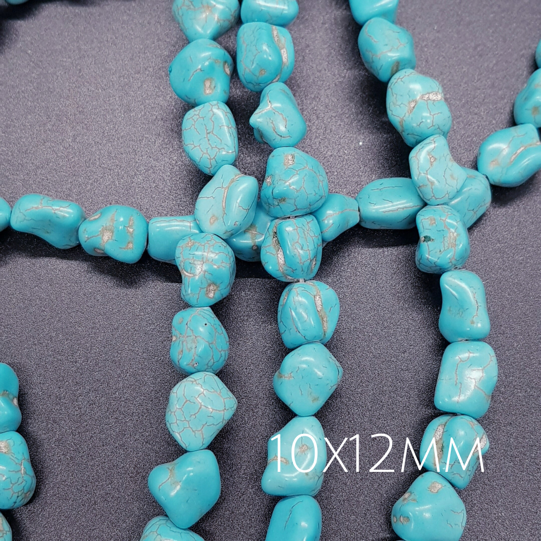 Turquoise Beads Magnesite Turquoise Stone Turquoise for Jewelry Making 15x20mm & 10x12mm Turquoise Rock Beads Potato Shape Beads