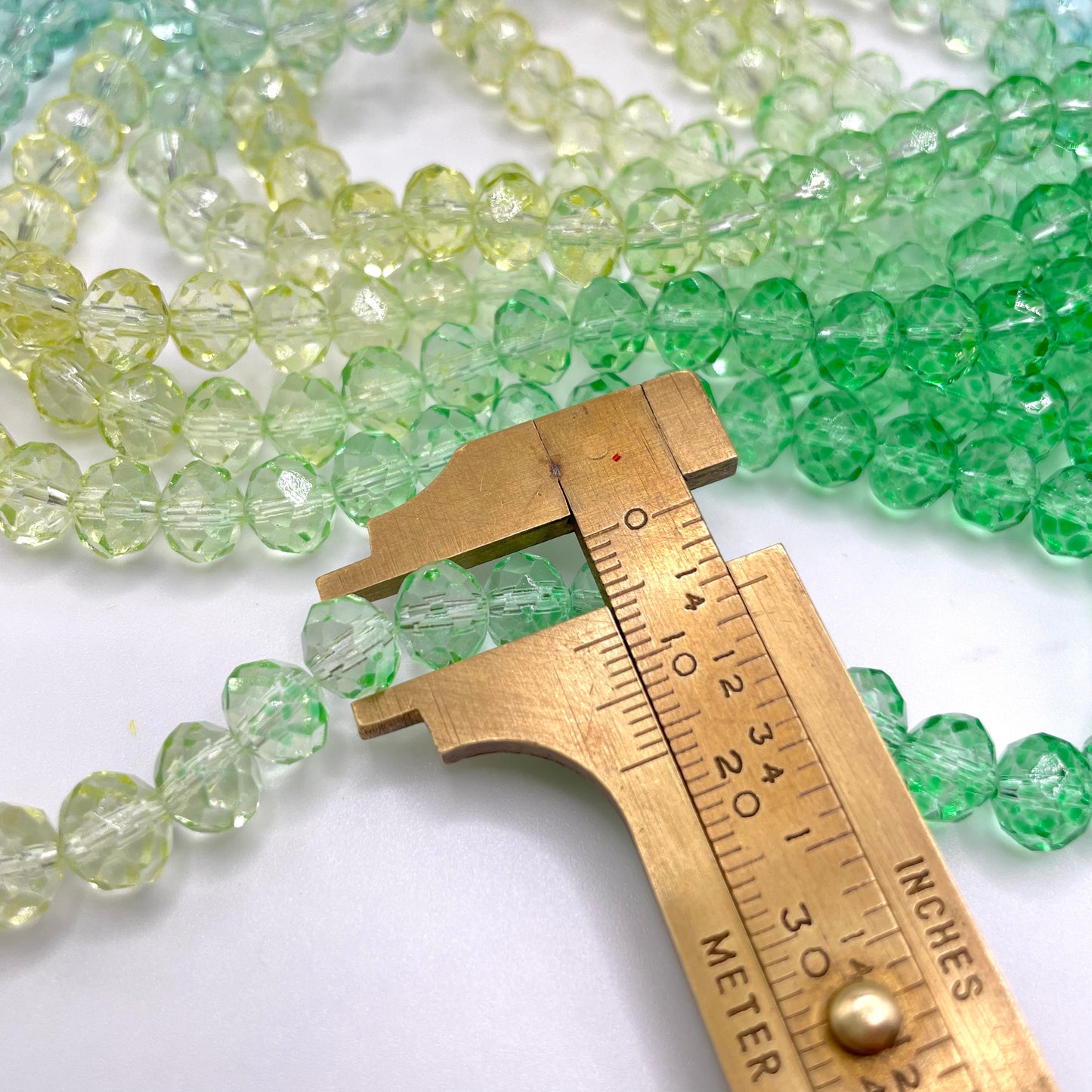 Yellow Blue & Green Ombre Effect Glass Rondelle Beads 4mm 6mm 8mm