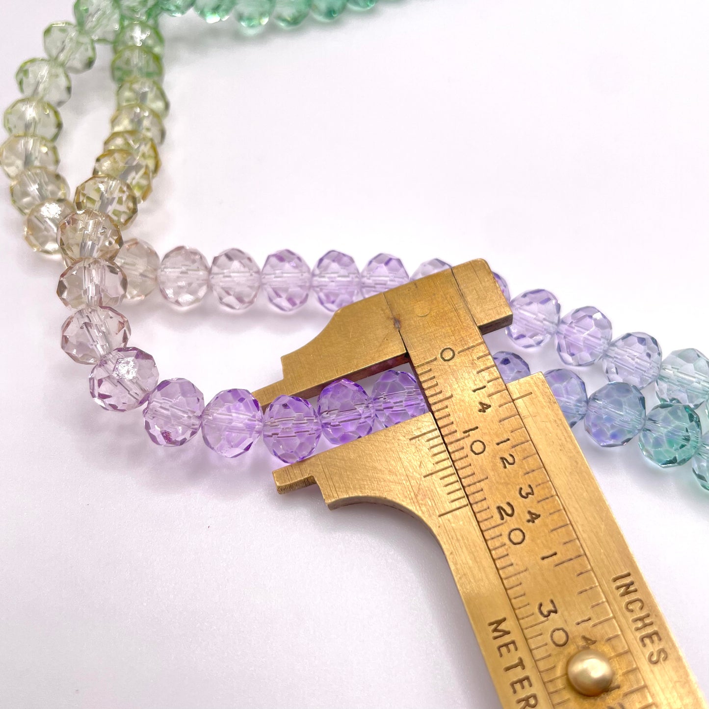 Purple Green & Yellow Ombre Effect Glass Rondelle Beads 4mm 6mm 8mm