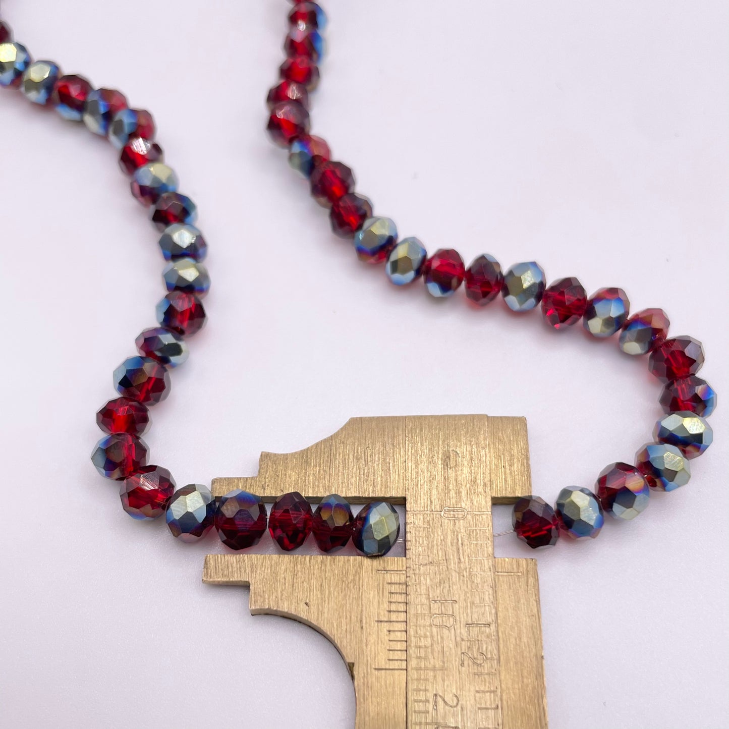 Red Purple Silver AB Rondelle Beads 4mm 6mm