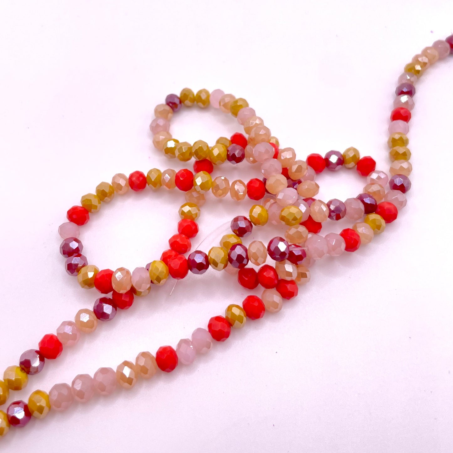 Fall Colors Mixed Beads Glass Rondelle 4mm 6mm 8mm