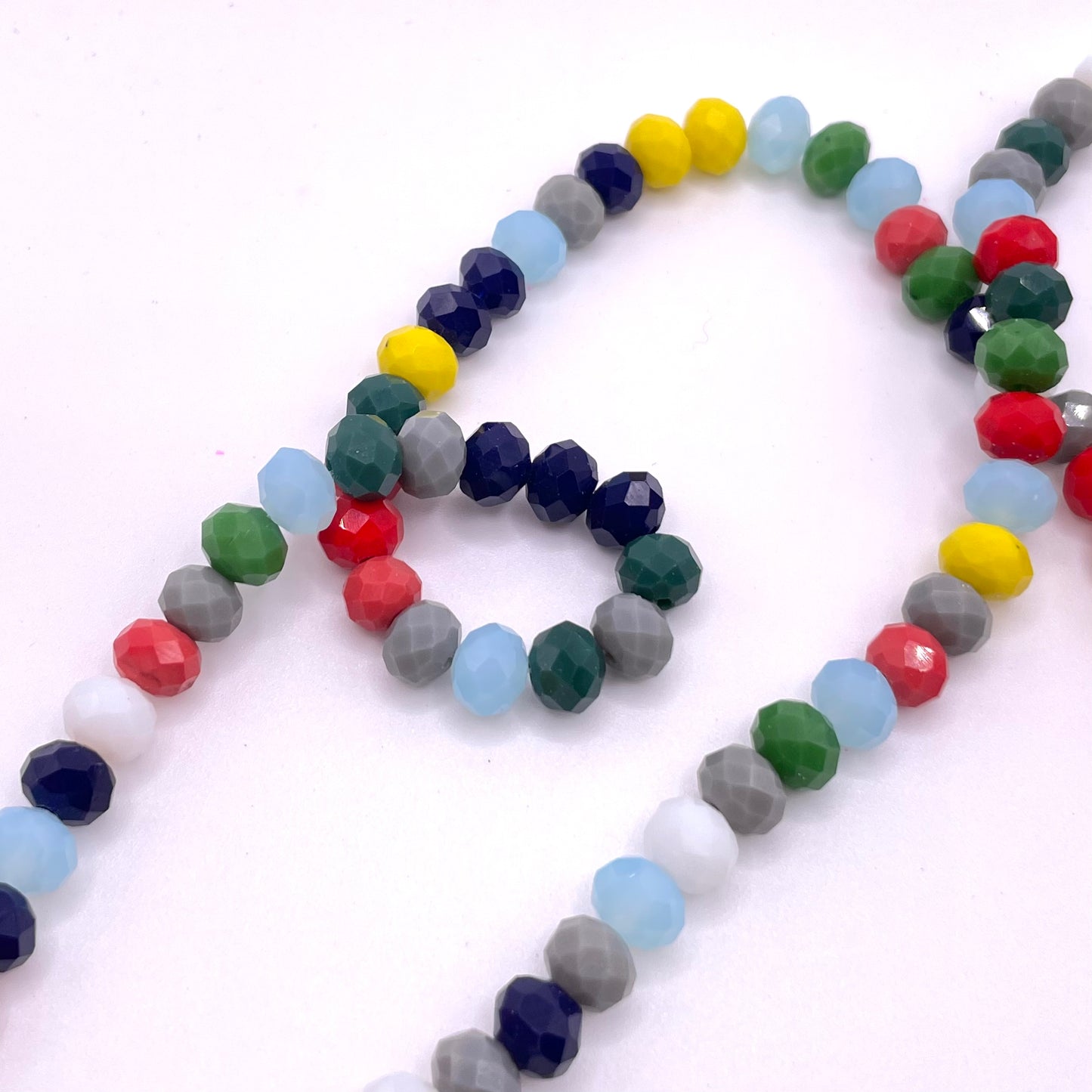 Solid Multi Colored Glass Rondelle Beads 4mm 6mm 8mm