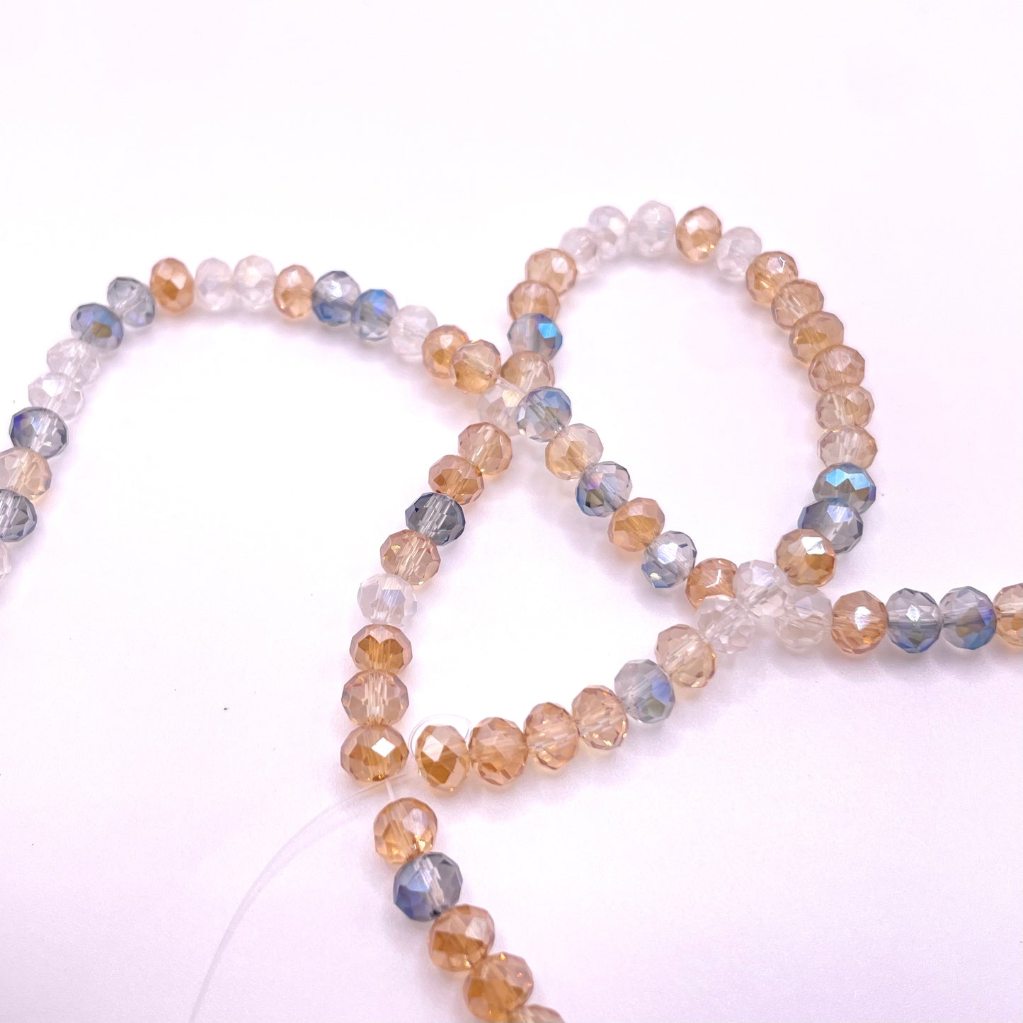 Clear Grey & Brown Rondelle Beads 4mm 6mm 8mm