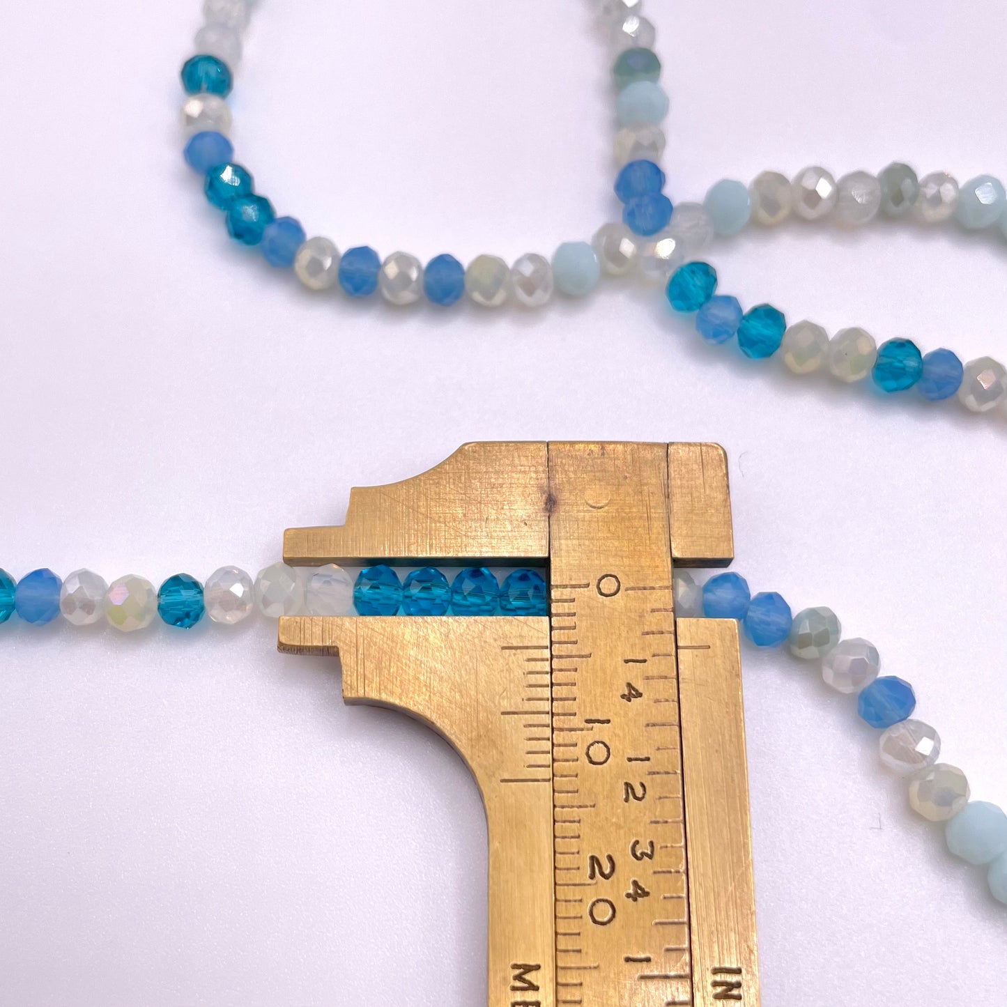 Shades of Blue Glass Rondelle Beads 4mm 6mm