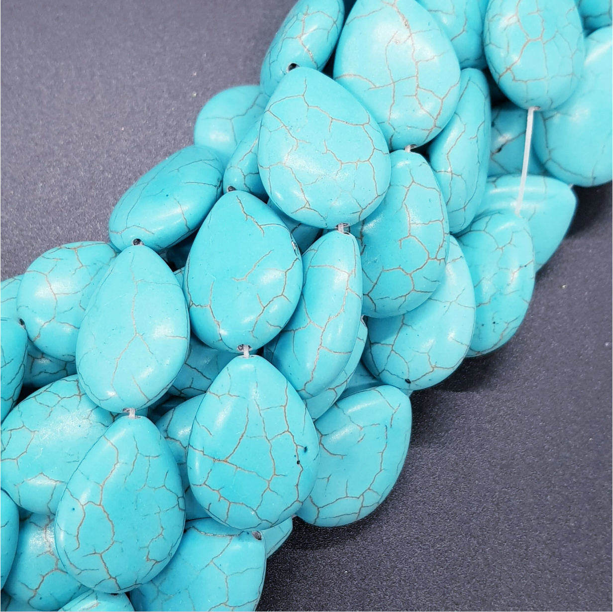 Turquoise Teardrop Bead 18x25mm DopalsBeads Turquoise Drop Bead
