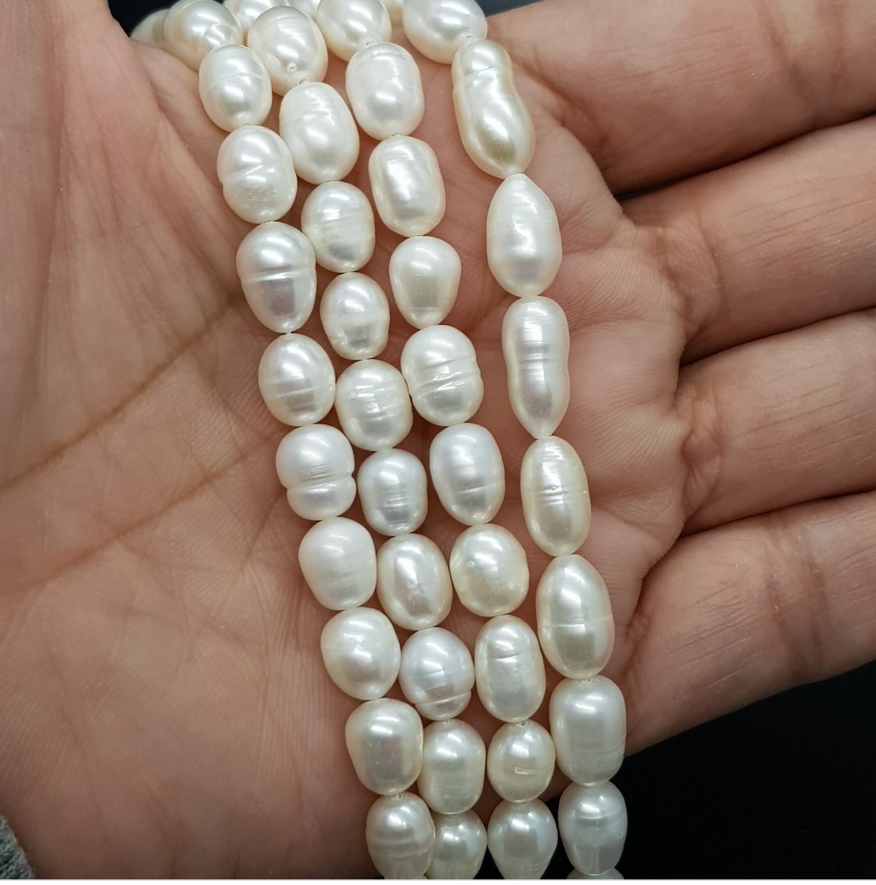 8-9mm Natural Freshwater Pearl Beads Round Oval Shape 160898