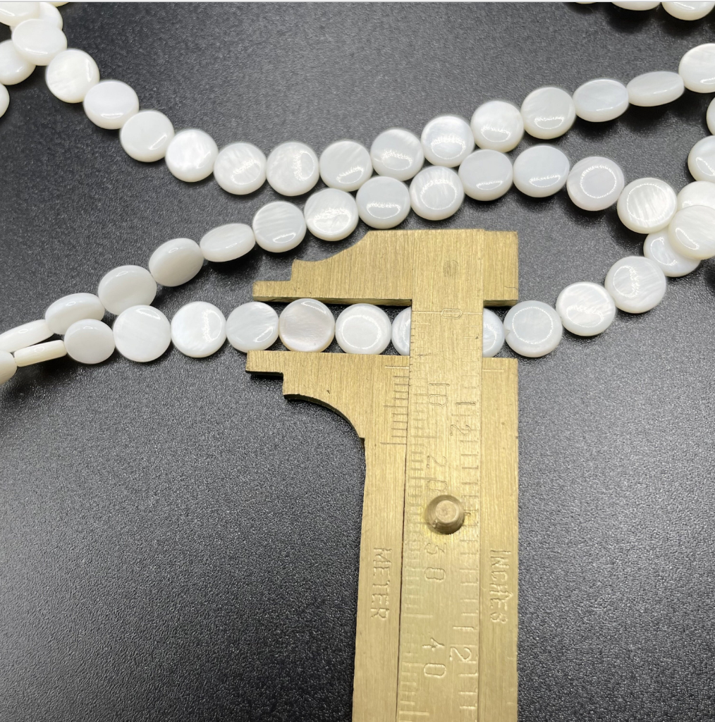 Small White Coin Shell Beads