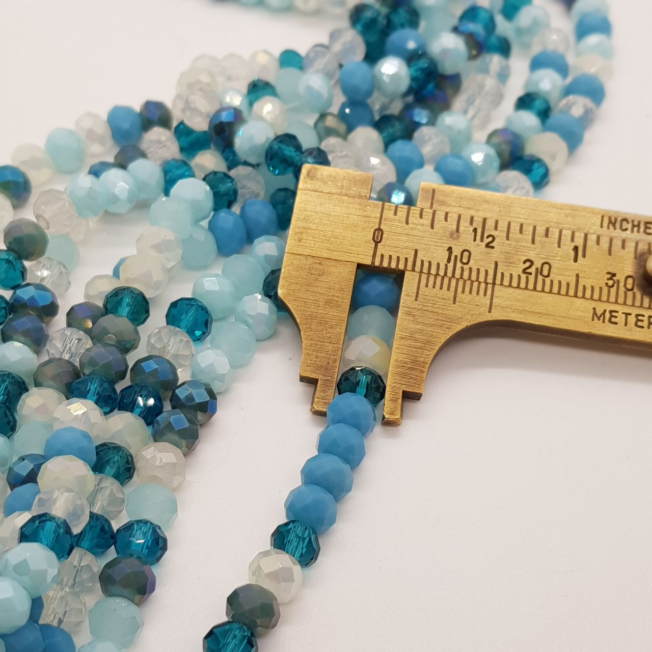 Shades of Blue Glass Rondelle Beads 4mm 6mm