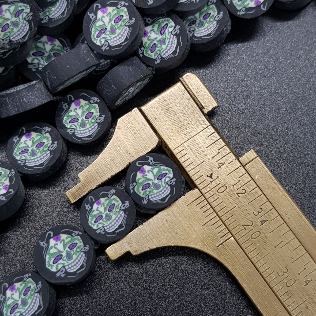 Witch Polymer Clay Beads & Skull Polymer Clay Bead