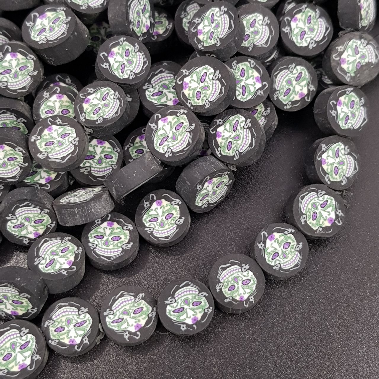 Witch Polymer Clay Beads & Skull Polymer Clay Bead