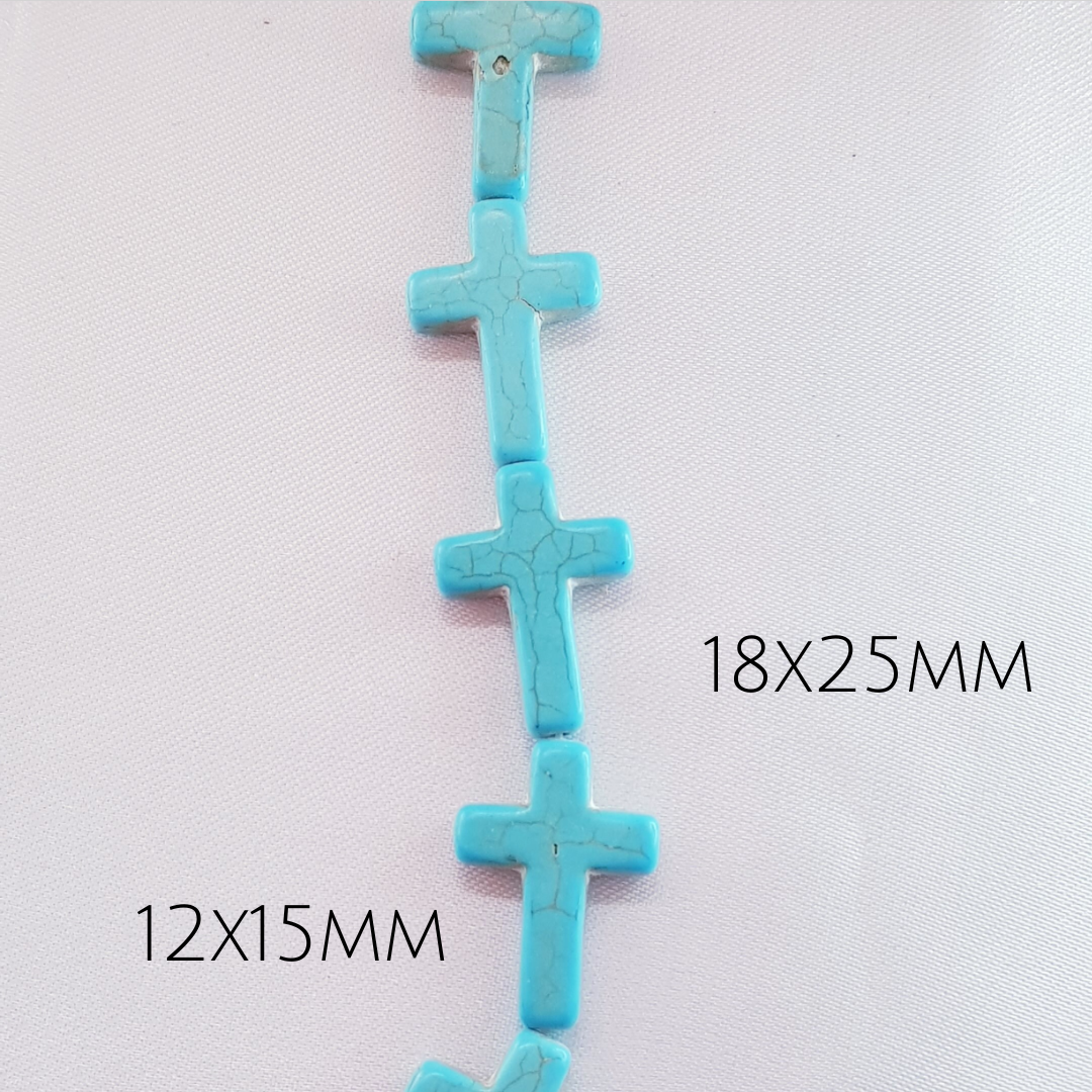 Turquoise Cross Beads Magnesite Turquoise for Jewelry Making Turquoise Handmade Jewelry Blue Turquoise Religious Jewelry Christian Jewelry