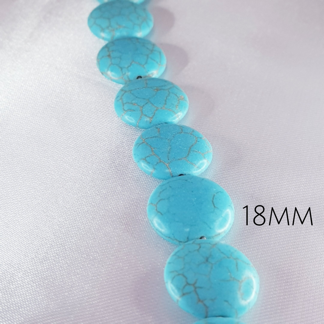 25 -18mm Blue Turquoise Coin Beads Turquoise for Jewelry Making Magnesite Turquoise Beads Natural Turquoise Stone Genuine Turquoise Beads