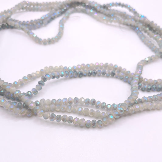 Grey AB Glass Rondelle Beads 4mm