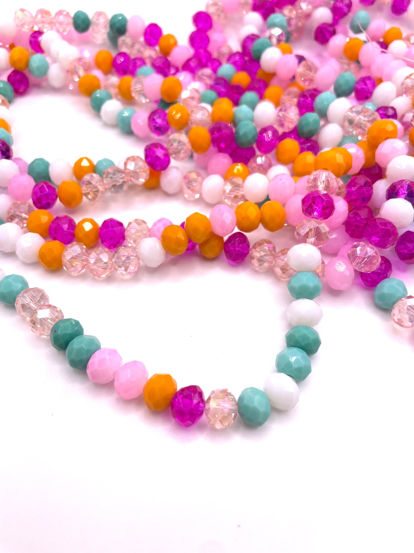 Barbie Combined Colors Glass Rondelle Beads 4mm 6mm 8mm