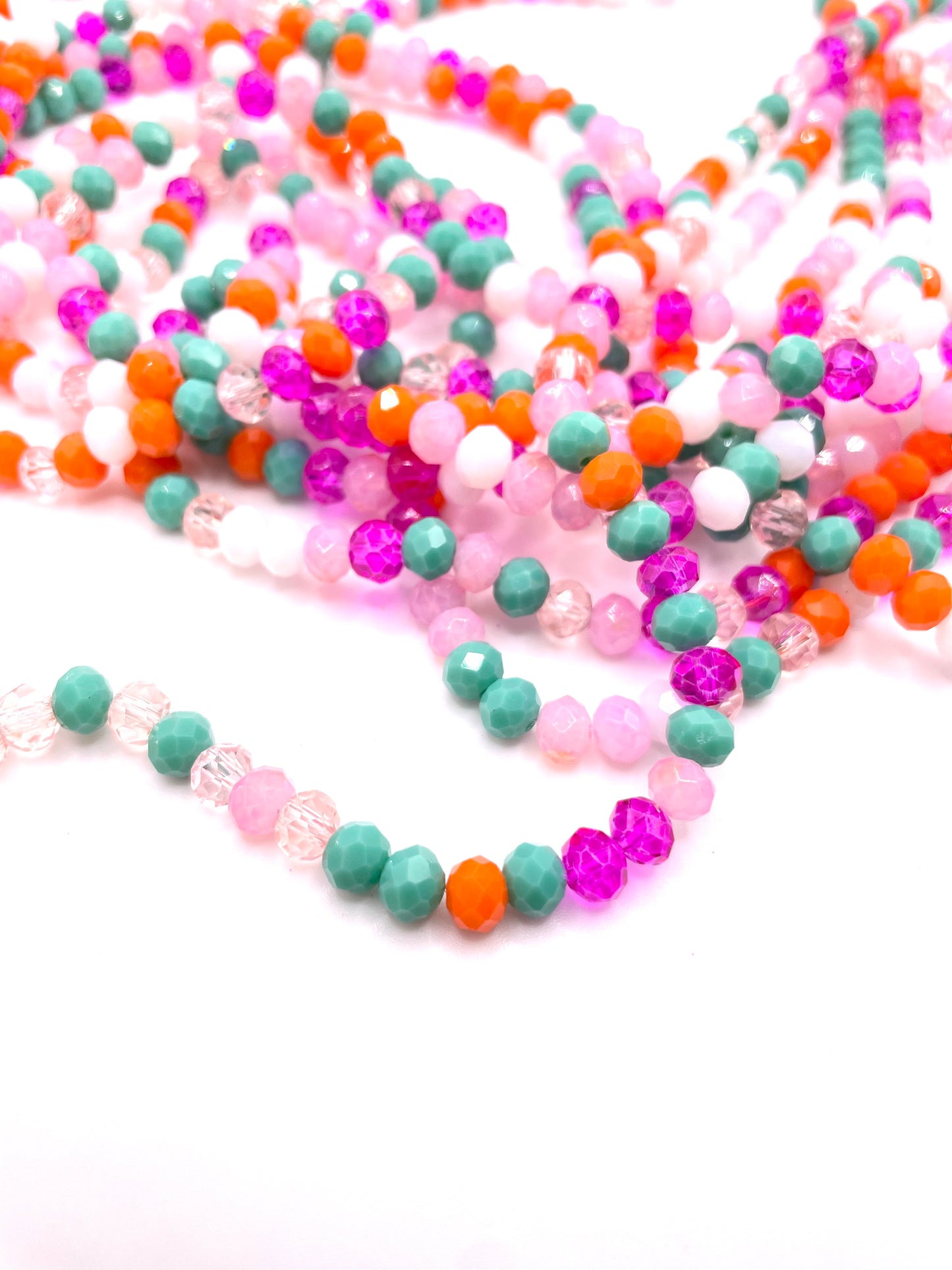 Barbie Combined Colors Glass Rondelle Beads 4mm 6mm 8mm