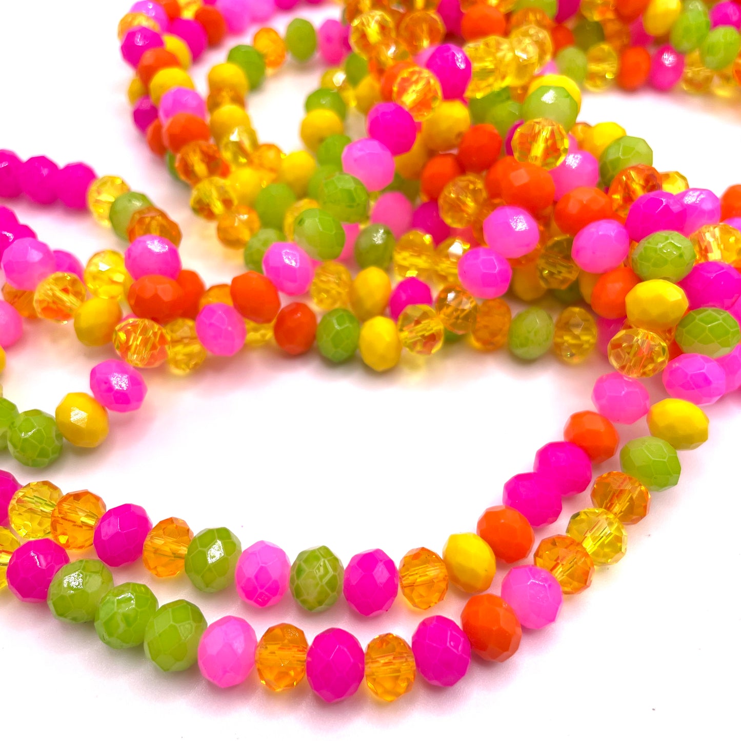 Spring & Summer Combined Colors Glass Rondelle Beads 4mm 6mm 8mm