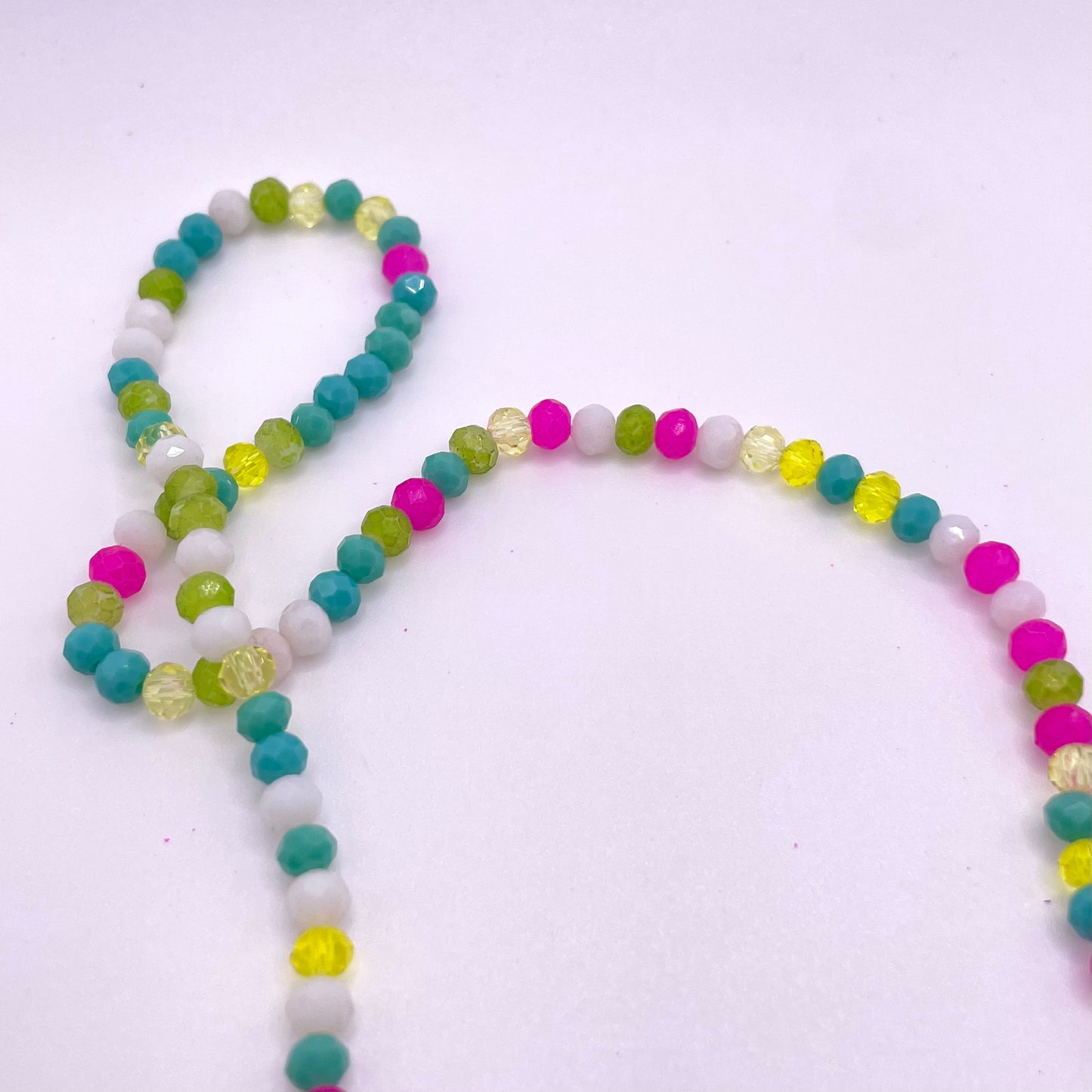 Green Turquoise Fuchsia & White Combined Colors Glass Rondelle Beads 4mm 6mm 8mm