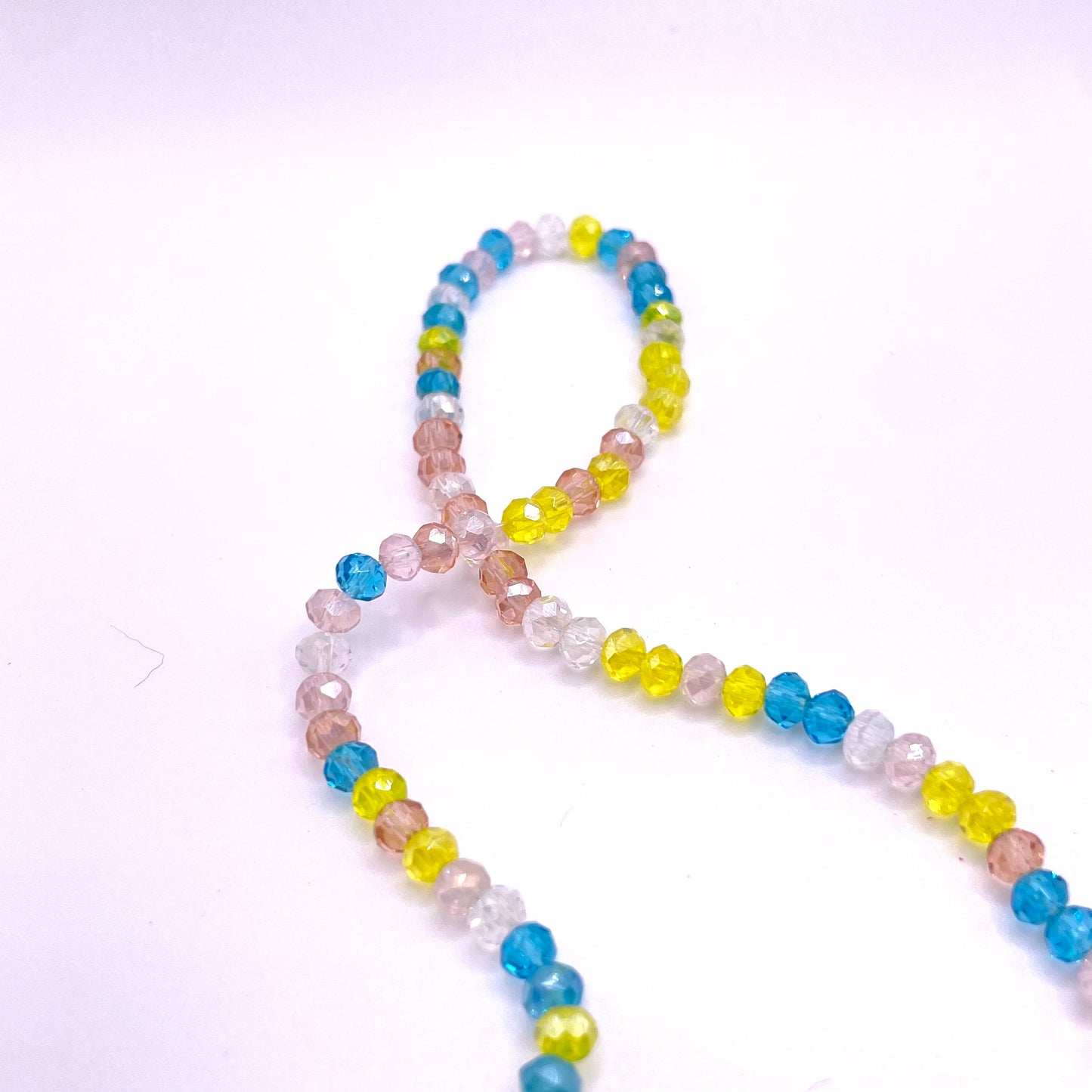 Clear Pink Yellow Blue & Brown Mixed Color Glass Rondelle Beads 4mm 6mm