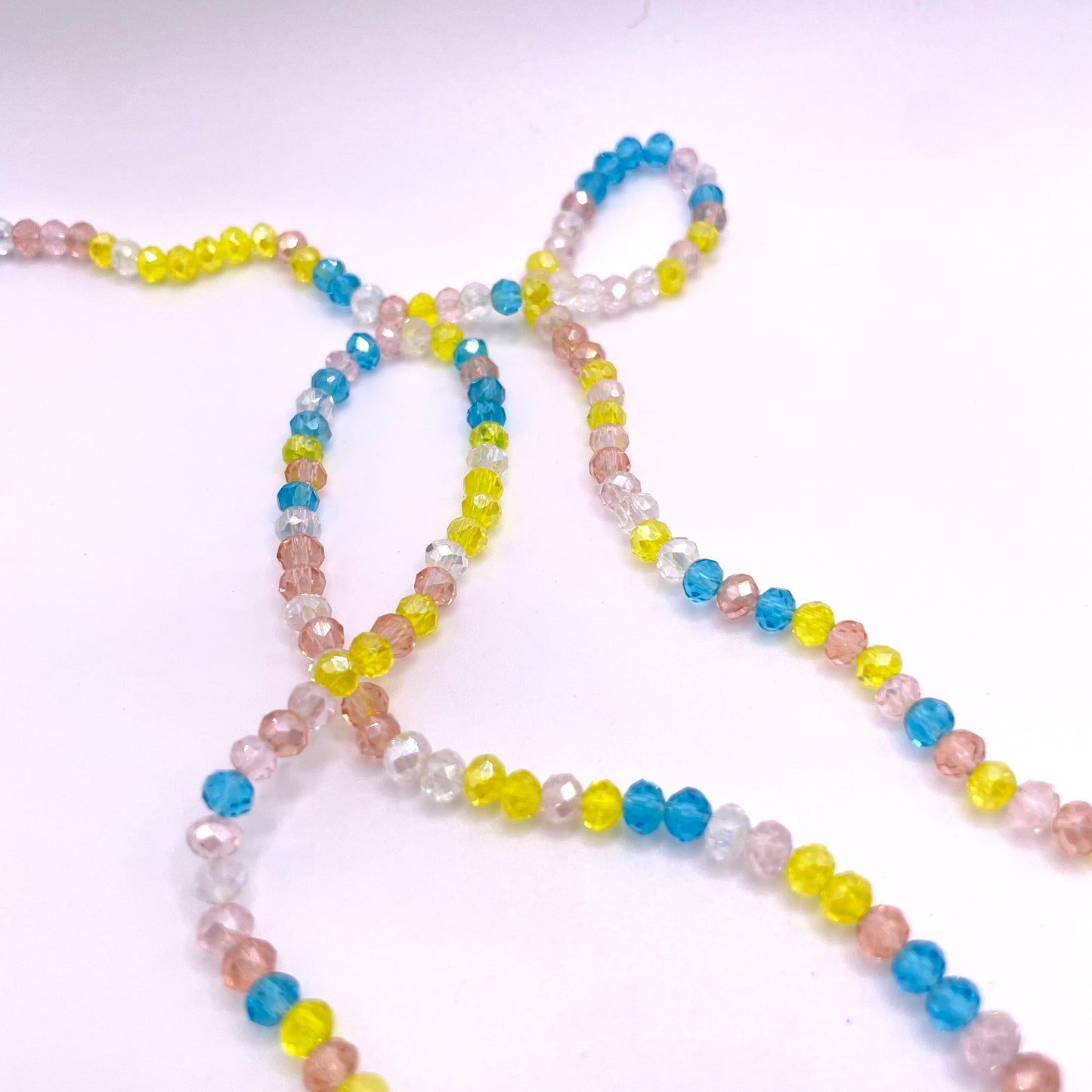 Clear Pink Yellow Blue & Brown Mixed Color Glass Rondelle Beads 4mm 6mm