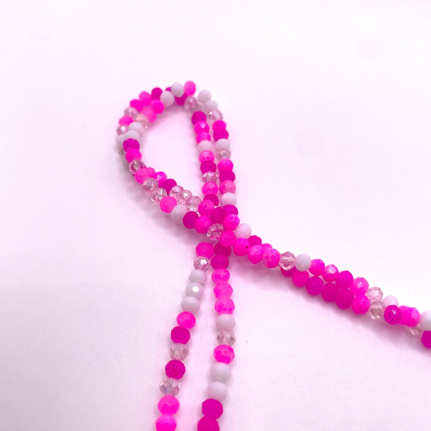 White & Pink Shades Mixed Color Glass Rondelle Beads 4mm 6mm 8mm