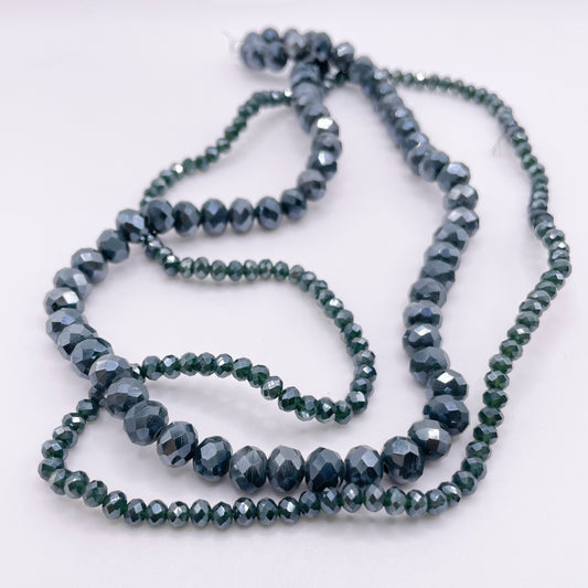 Dark Green Glass Rondelle Beads 4mm 8mm