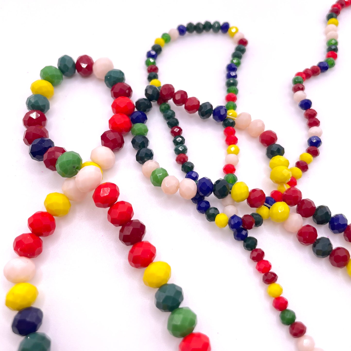 Solid Colors Mixed Glass Rondelle Beads 4mm 6mm 8mm