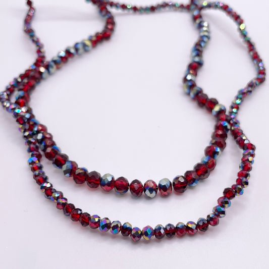 Red Purple Silver AB Rondelle Beads 4mm 6mm