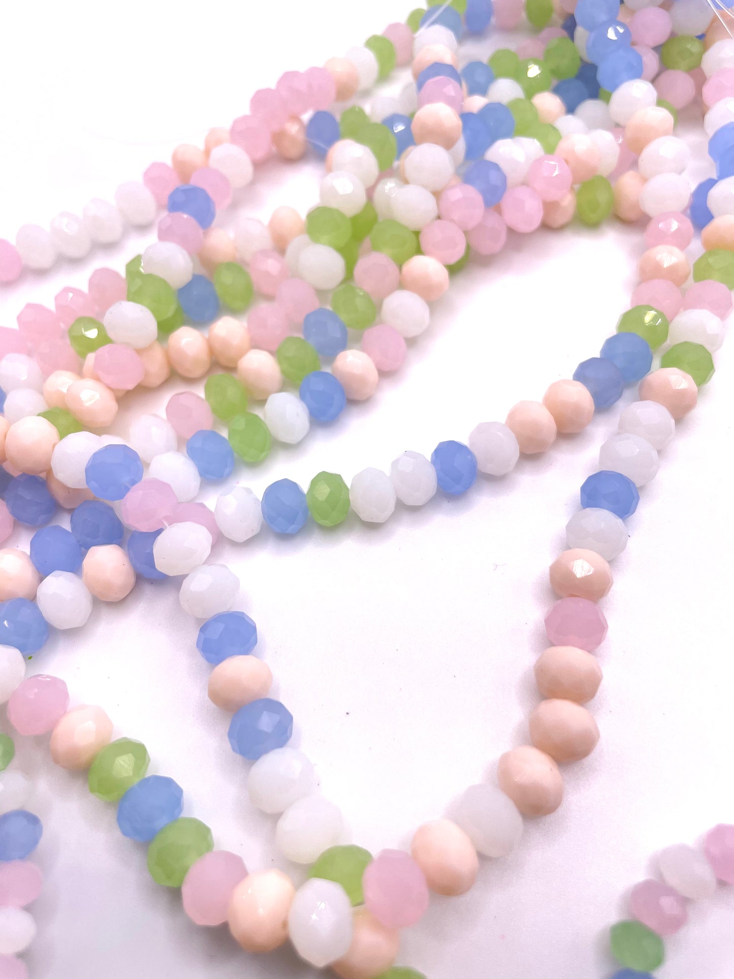 Solid Pastel Colors Mixed Beads Glass Rondelle 4mm 6mm 8mm