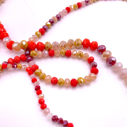 Fall Colors Mixed Beads Glass Rondelle 4mm 6mm 8mm