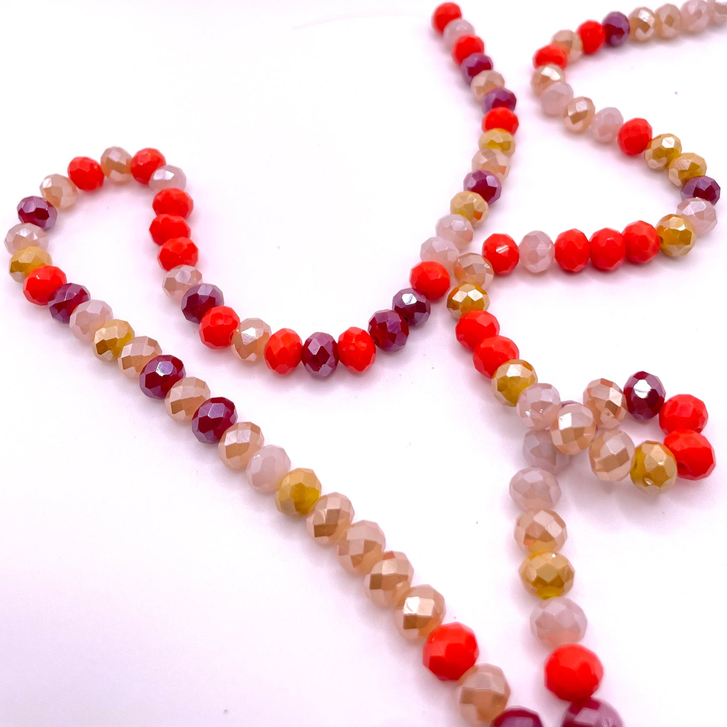 Fall Colors Mixed Beads Glass Rondelle 4mm 6mm 8mm