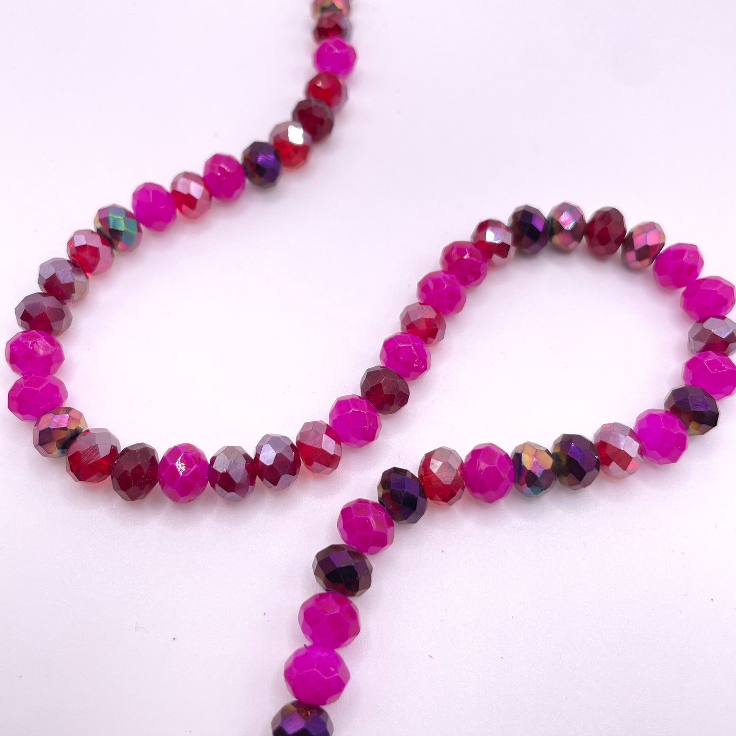 Fuchsia Shades Glass Rondelle Beads 4mm 6mm 8mm