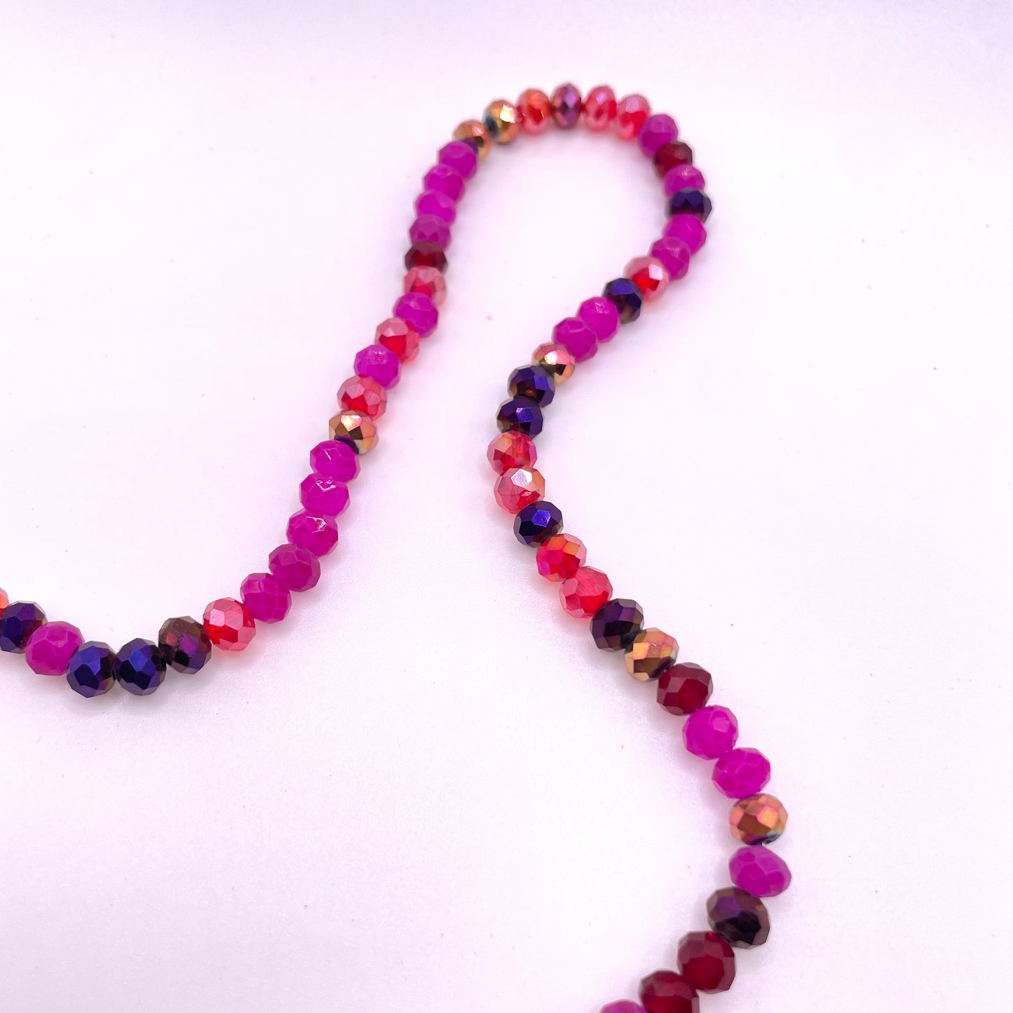 Fuchsia Shades Glass Rondelle Beads 4mm 6mm 8mm