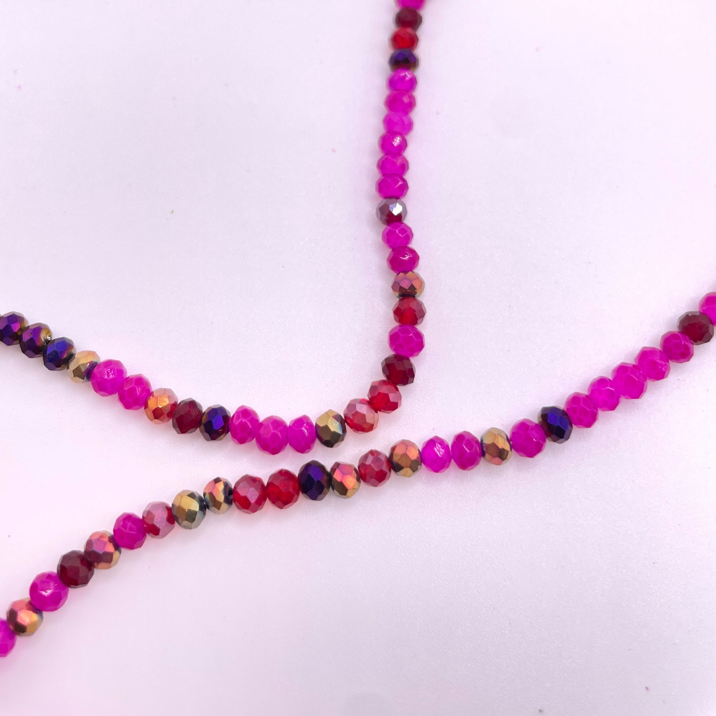 Fuchsia Shades Glass Rondelle Beads 4mm 6mm 8mm