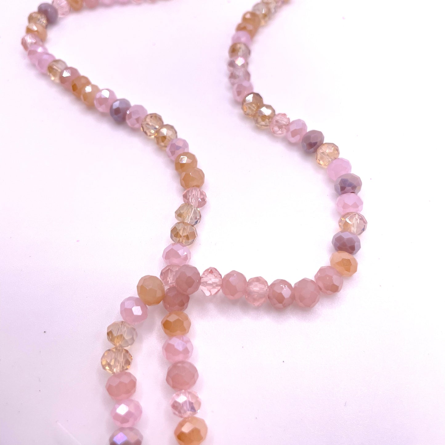 Rose Gold Shades Mixed Colors Glass Rondelle Beads 4mm 6mm