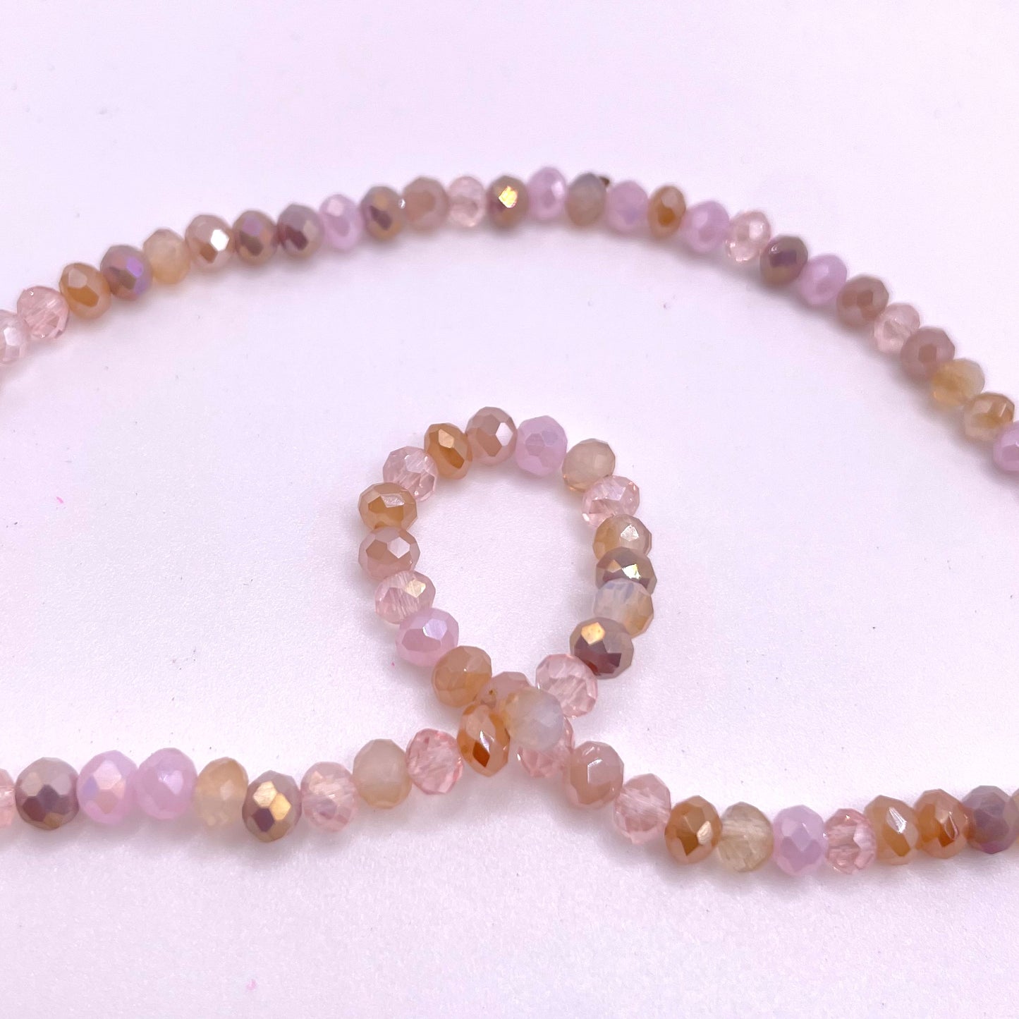 Rose Gold Shades Mixed Colors Glass Rondelle Beads 4mm 6mm