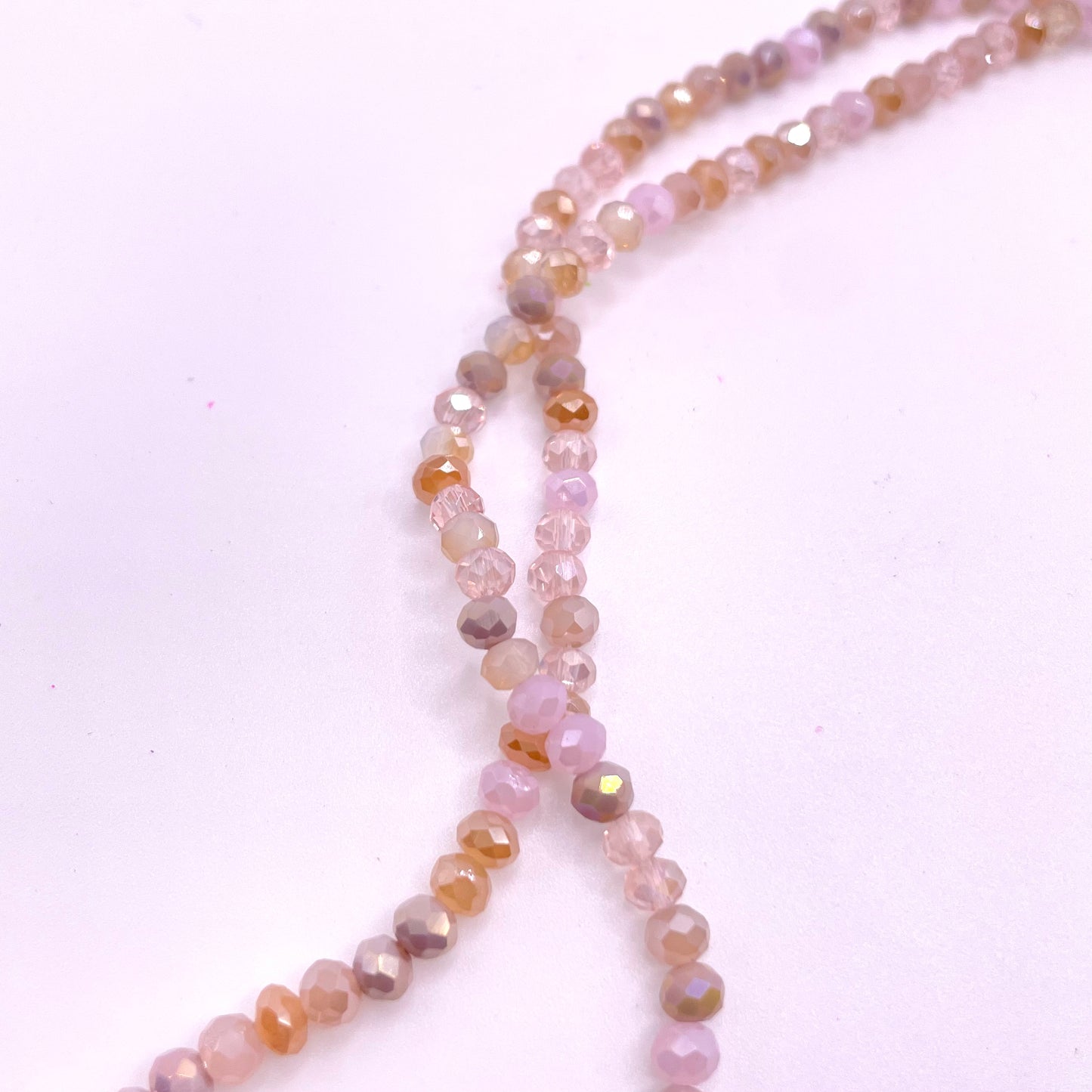 Rose Gold Shades Mixed Colors Glass Rondelle Beads 4mm 6mm