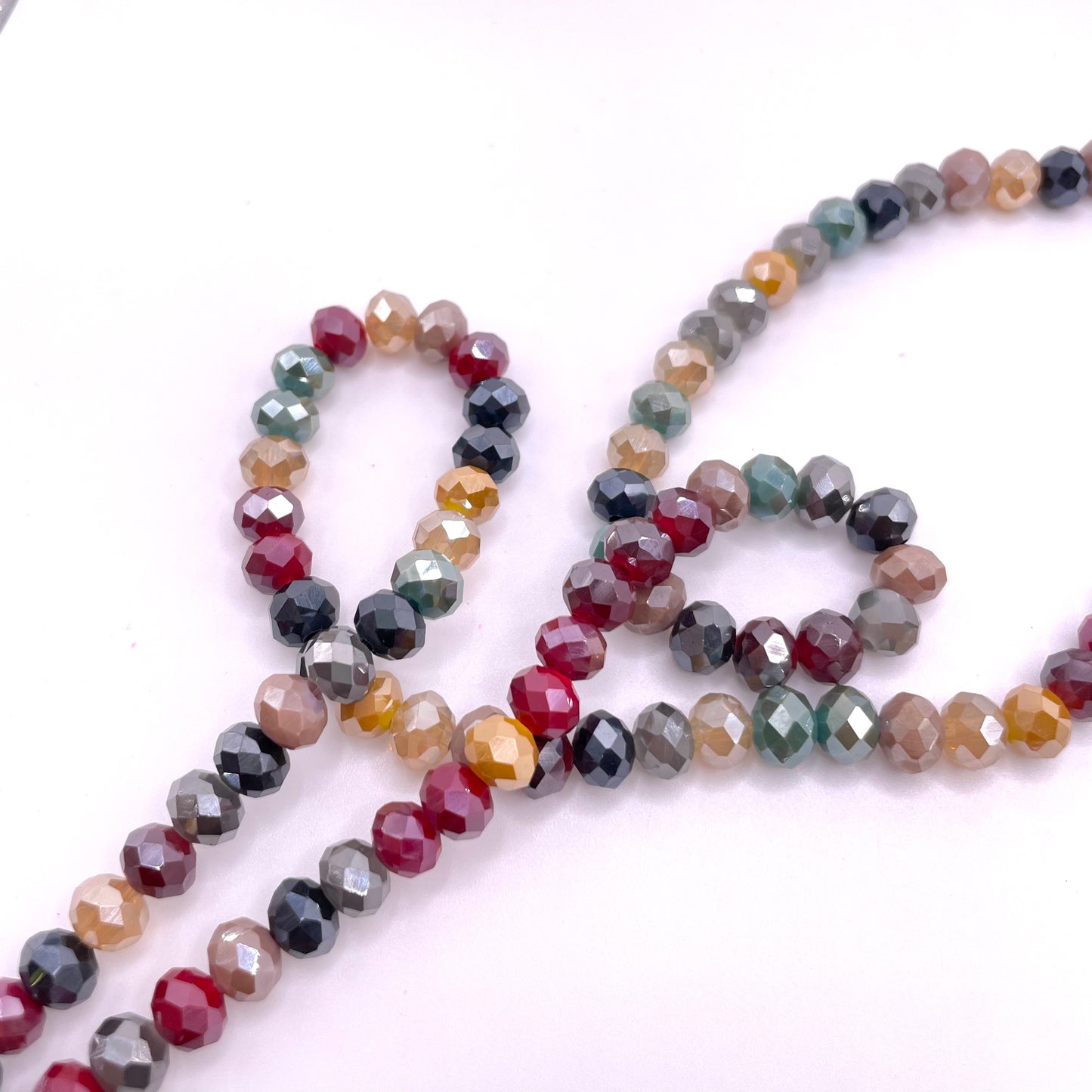 Mixed Dark Solid Colors Glass Rondelle Beads 4mm 6mm 8mm