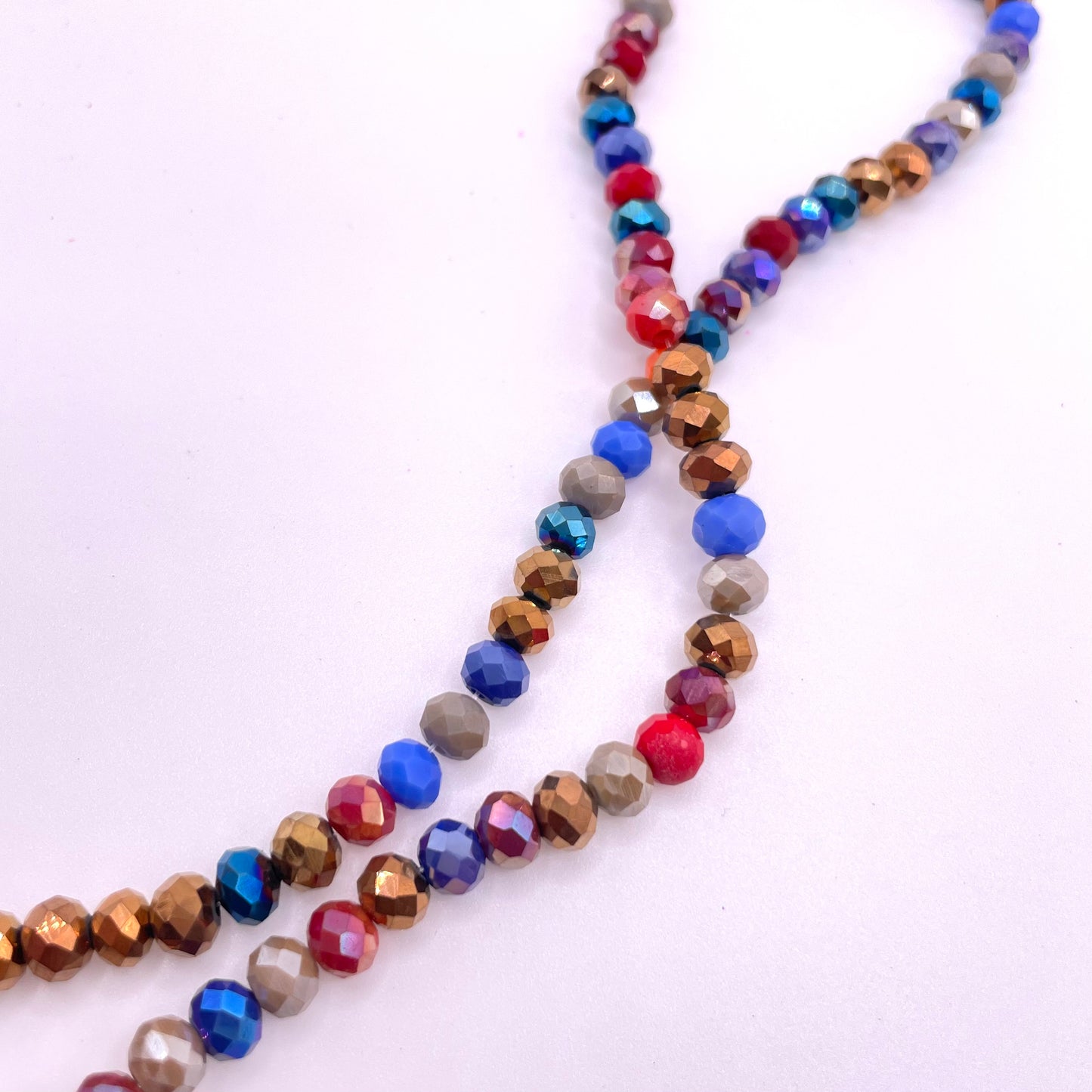 Metallic Mixed Colors Glass Rondelle Beads 4mm 6mm 8mm