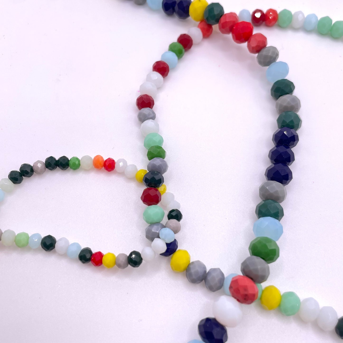 Solid Multi Colored  Glass Rondelle Beads 4mm 6mm 8mm