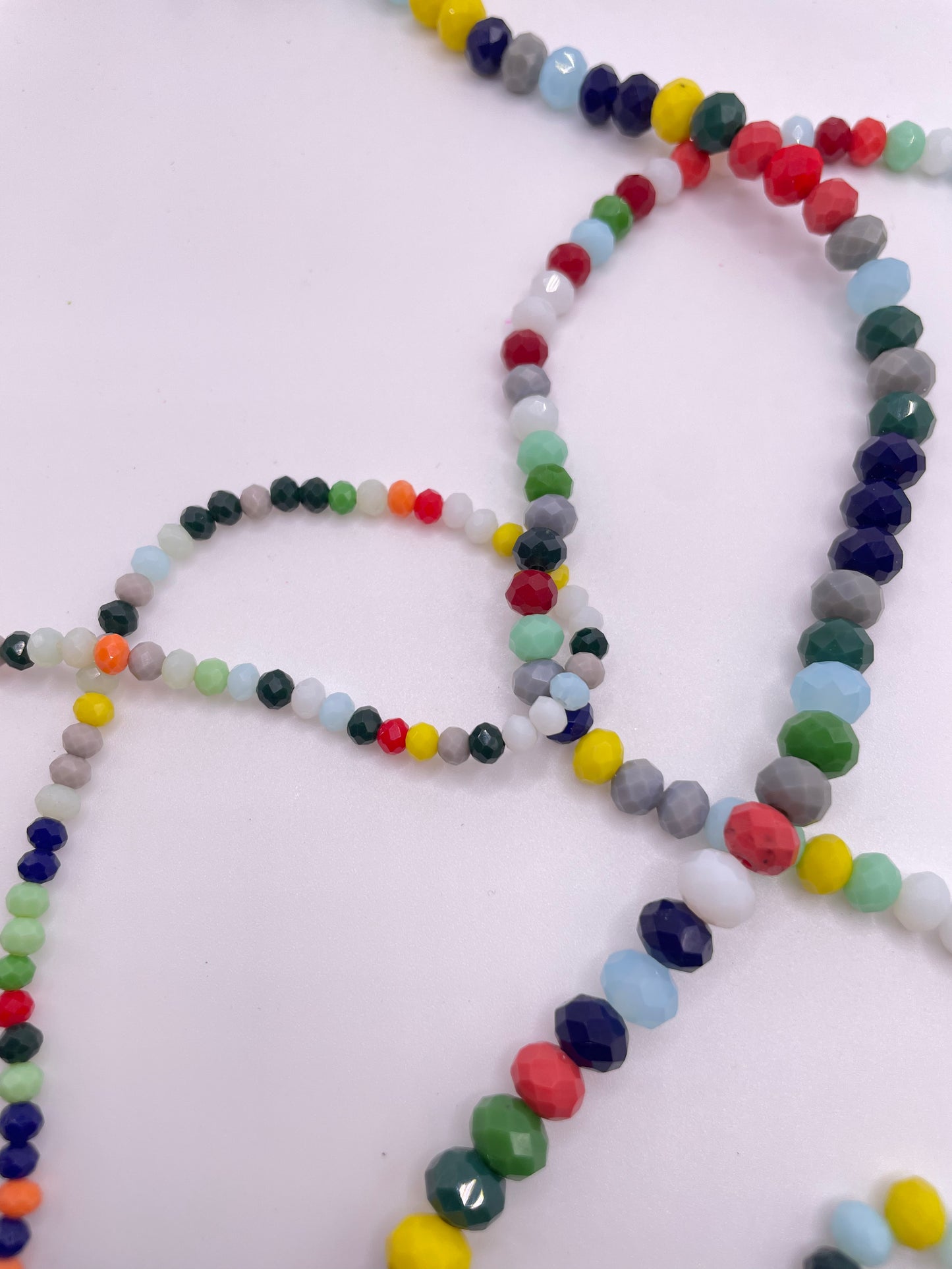 Solid Multi Colored  Glass Rondelle Beads 4mm 6mm 8mm