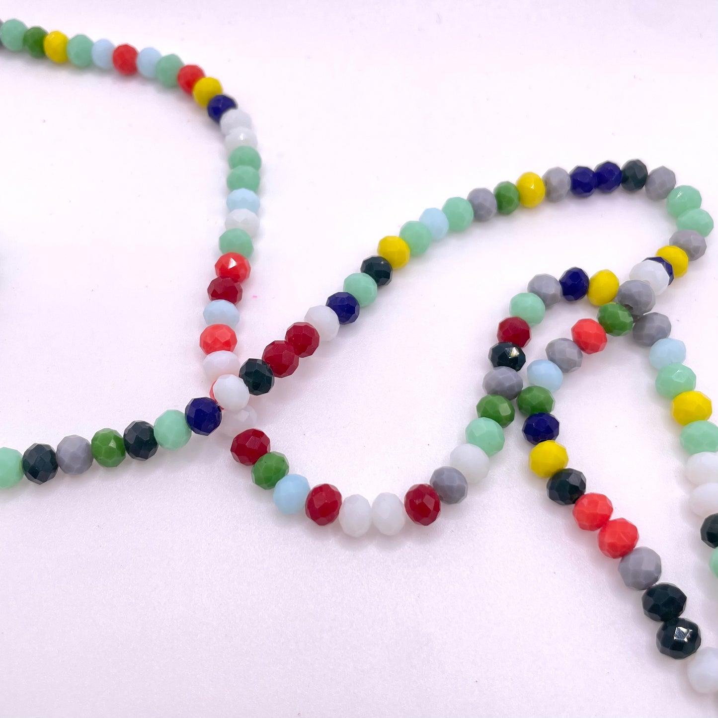 Solid Multi Colored  Glass Rondelle Beads 4mm 6mm 8mm