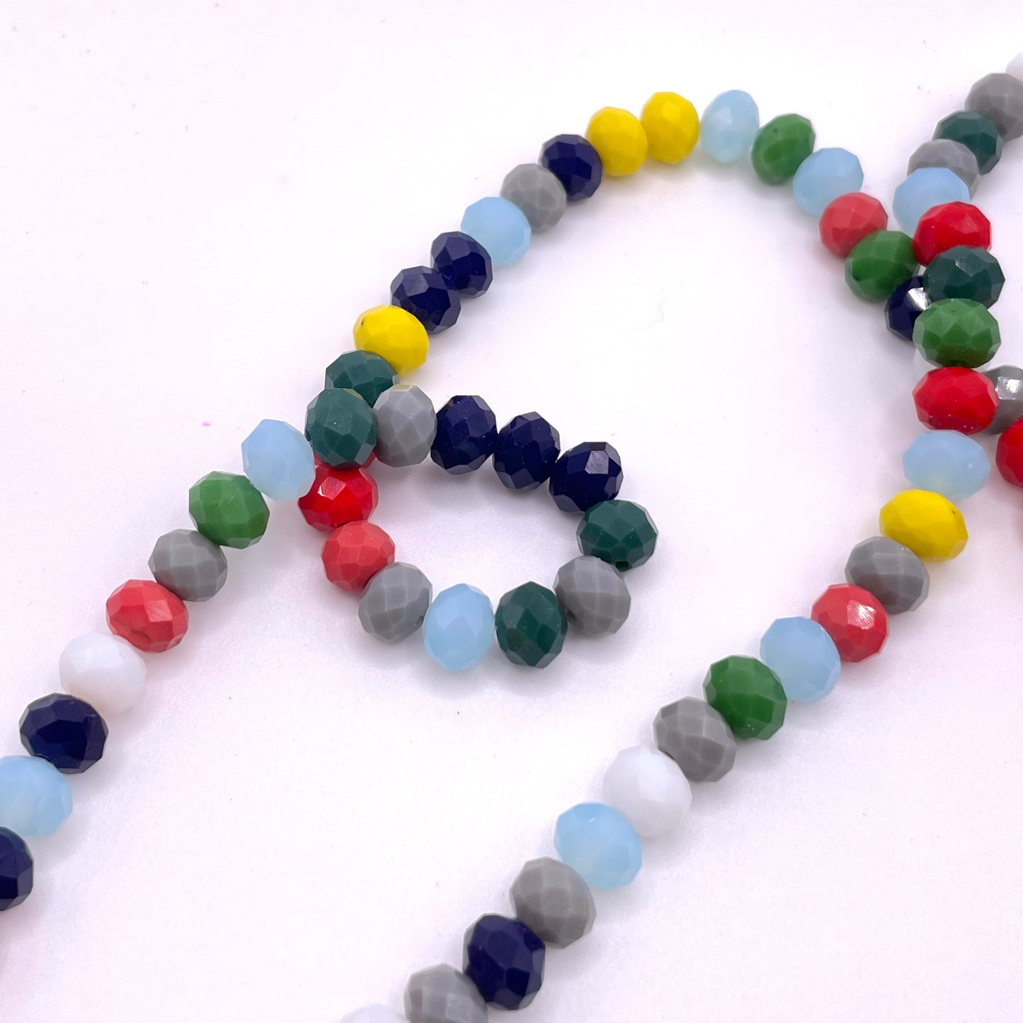 Solid Multi Colored  Glass Rondelle Beads 4mm 6mm 8mm