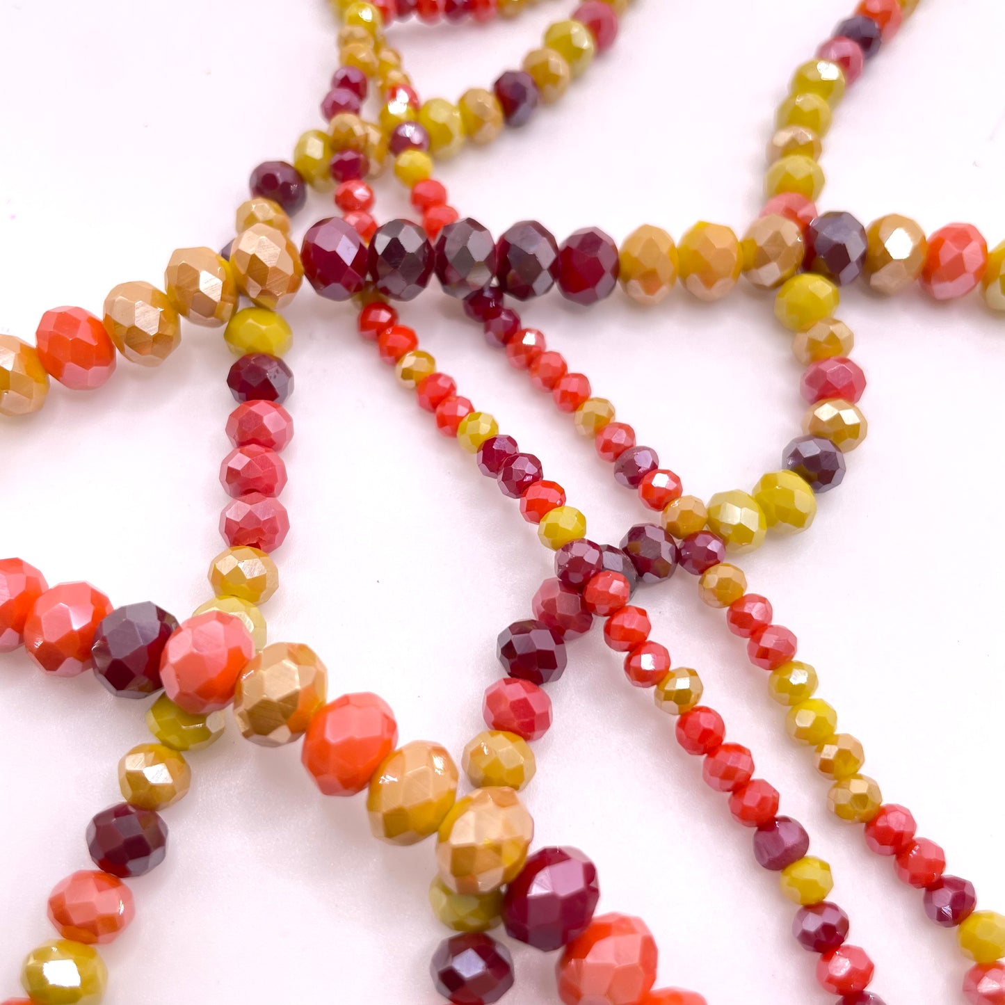 Pumpkin Shades Glass Rondelle Beads 4mm 6mm 8mm