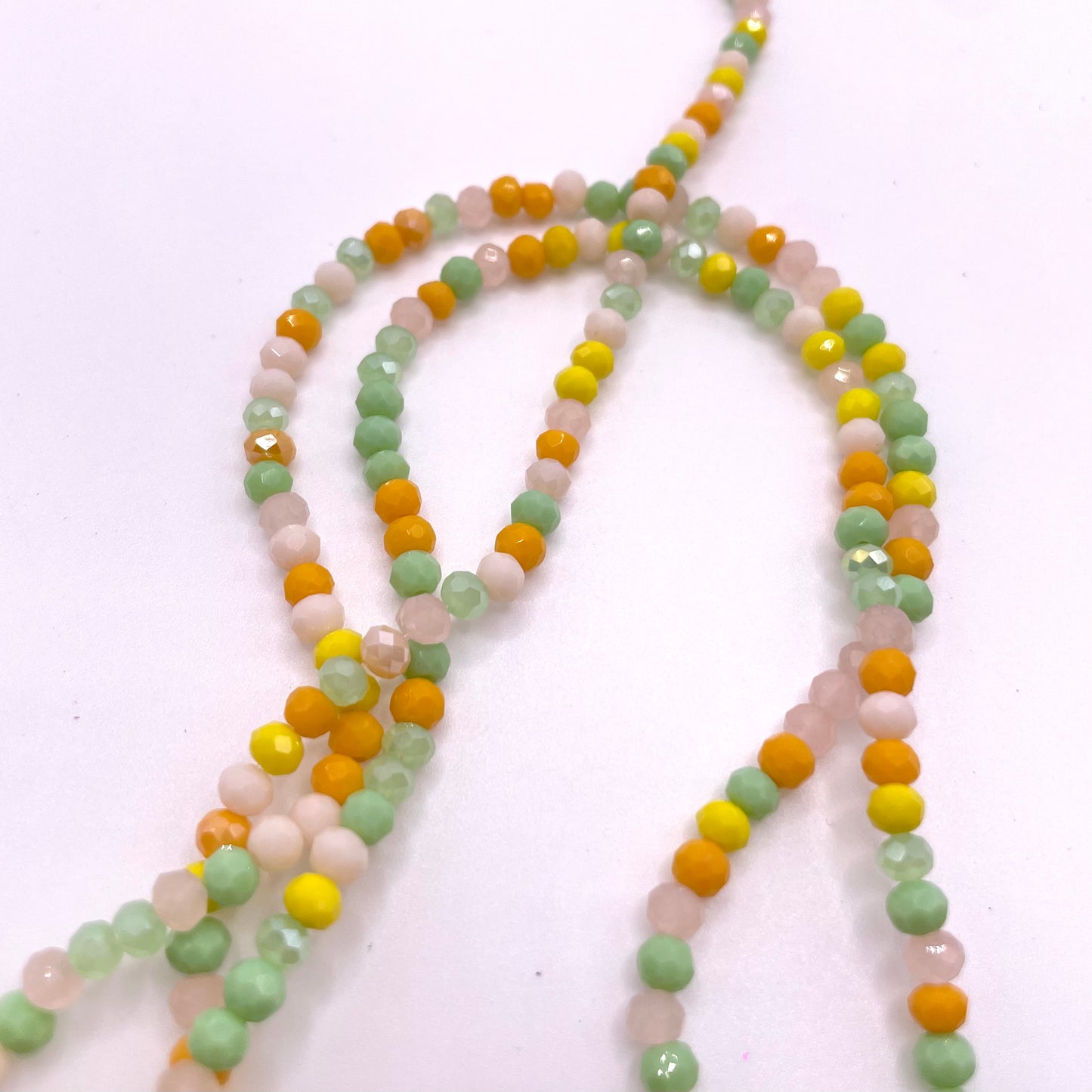 Yellow Green & Orange Shades Glass Rondelle Beads 4mm 6mm 8mm