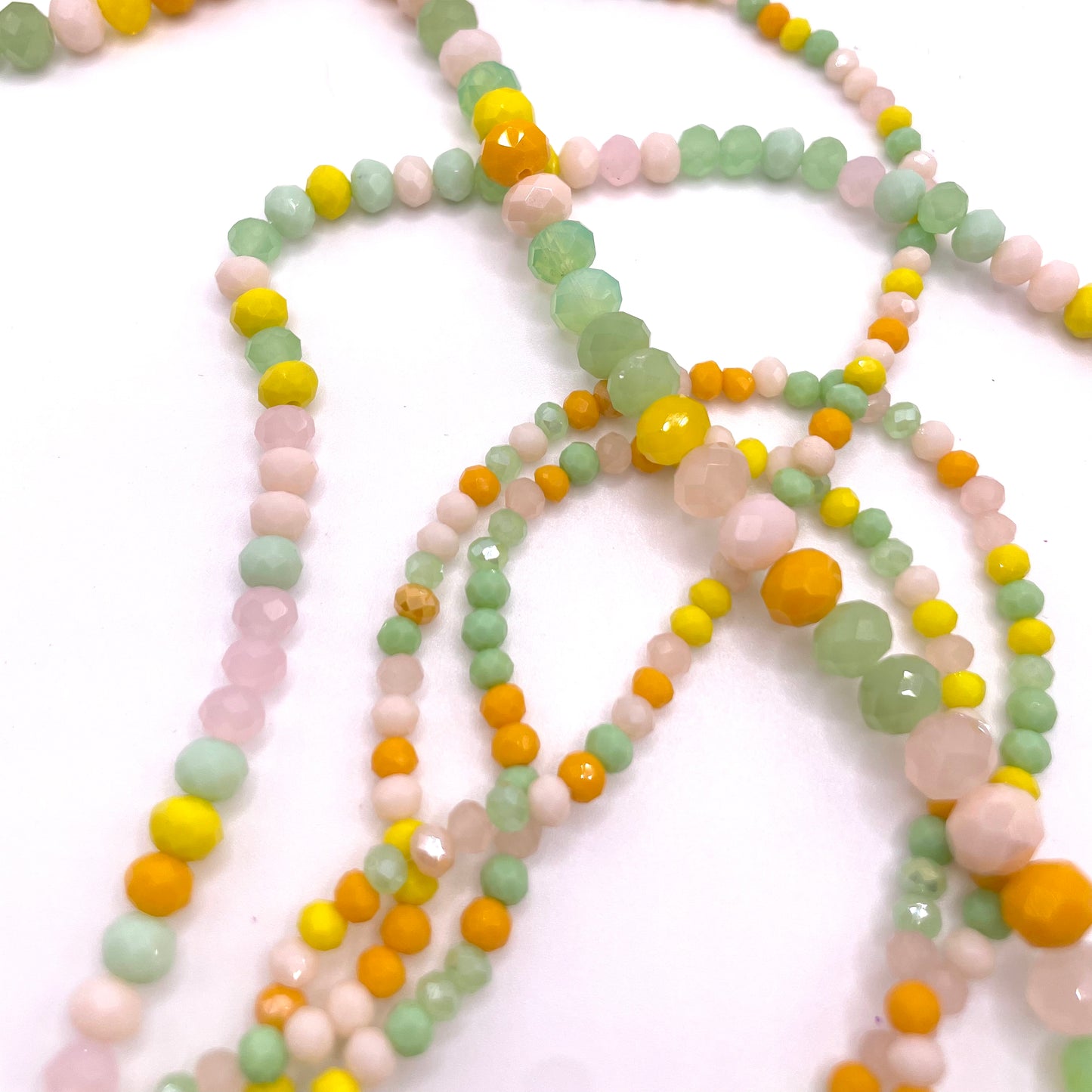 Yellow Green & Orange Shades Glass Rondelle Beads 4mm 6mm 8mm