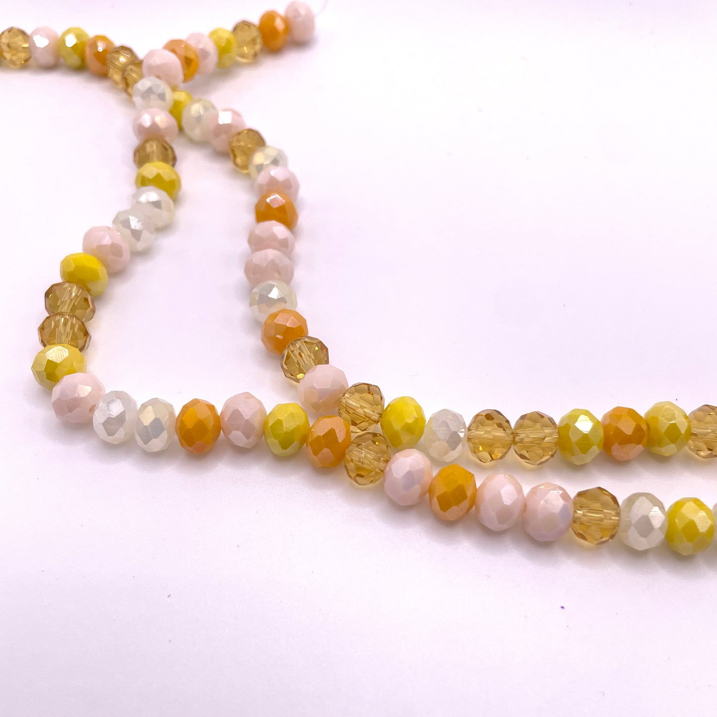 Shades of Yellow Glass Rondelle Beads 4mm 6mm 8mm