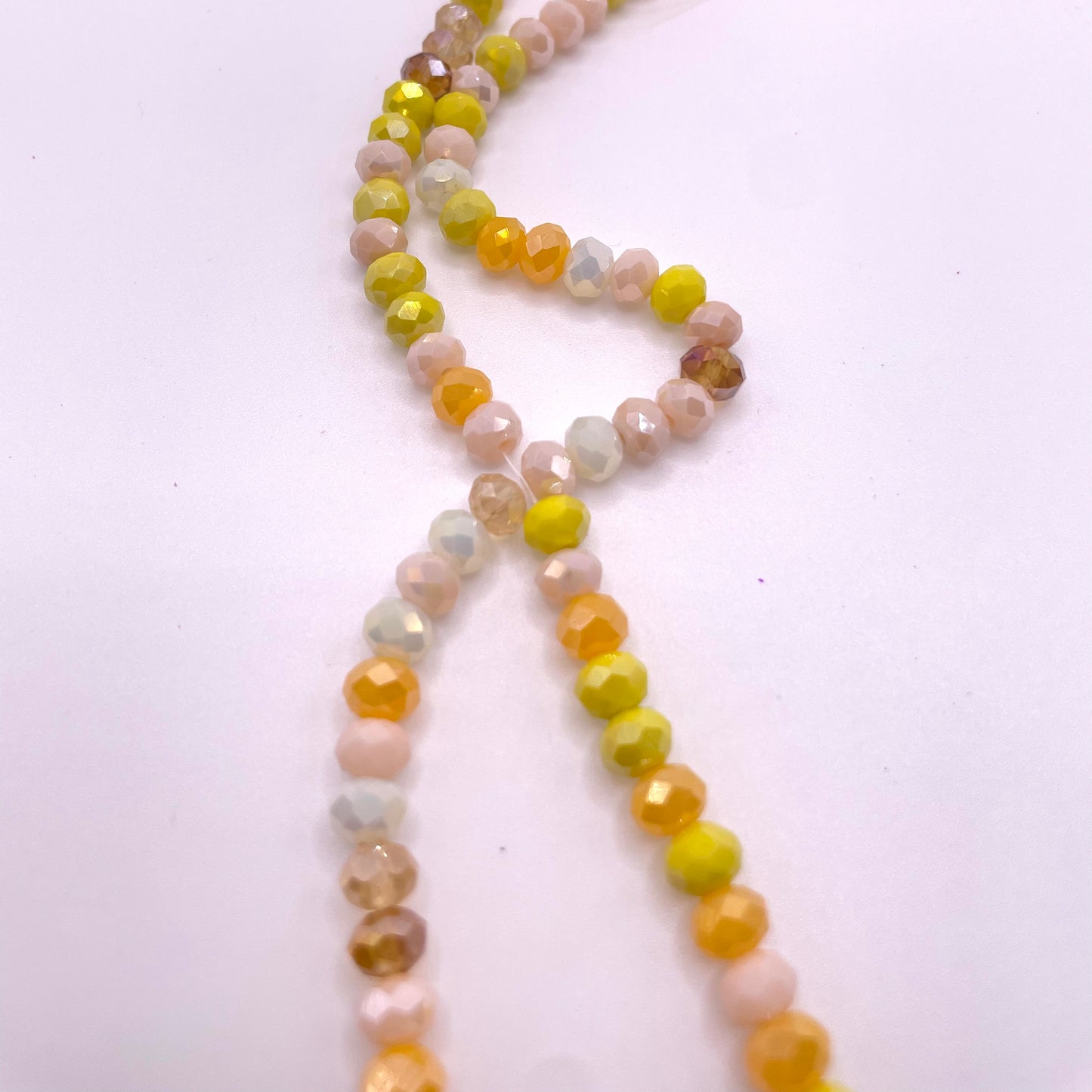 Shades of Yellow Glass Rondelle Beads 4mm 6mm 8mm