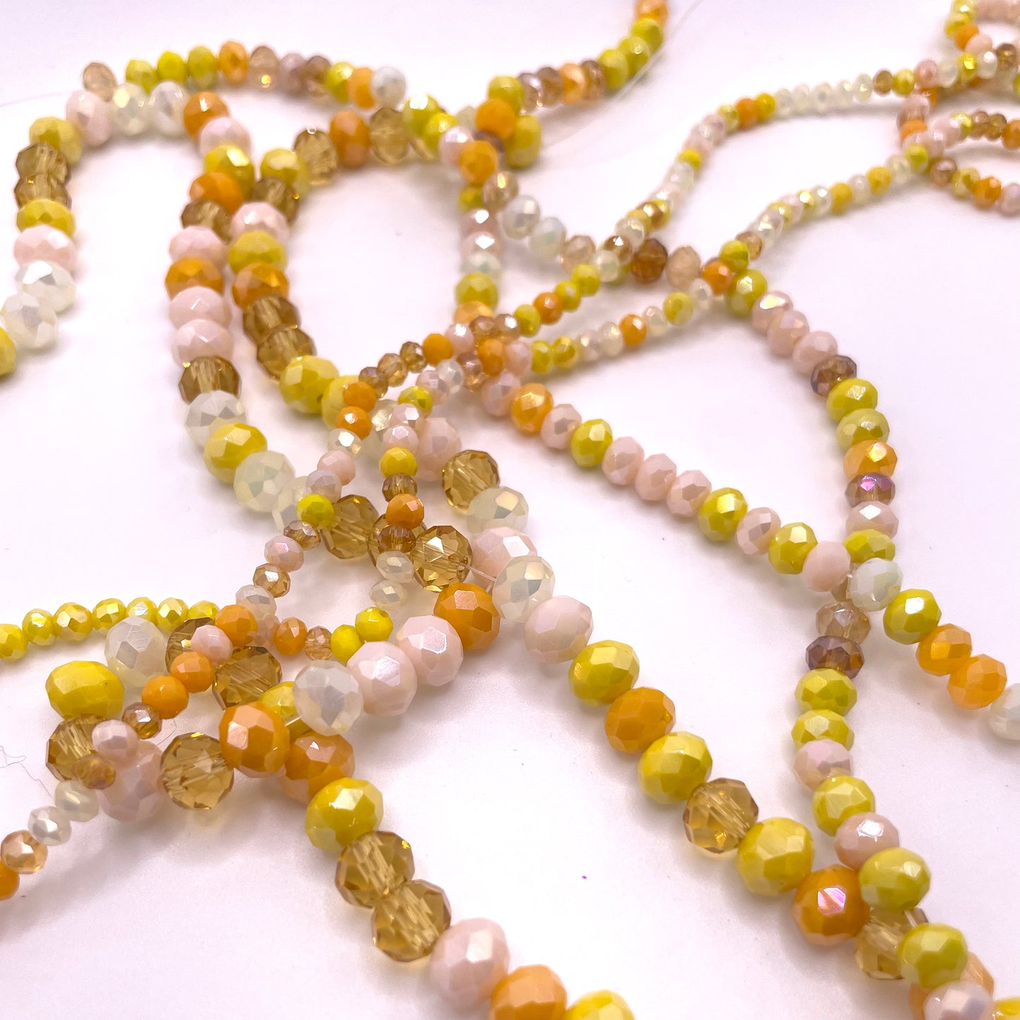 Shades of Yellow Glass Rondelle Beads 4mm 6mm 8mm