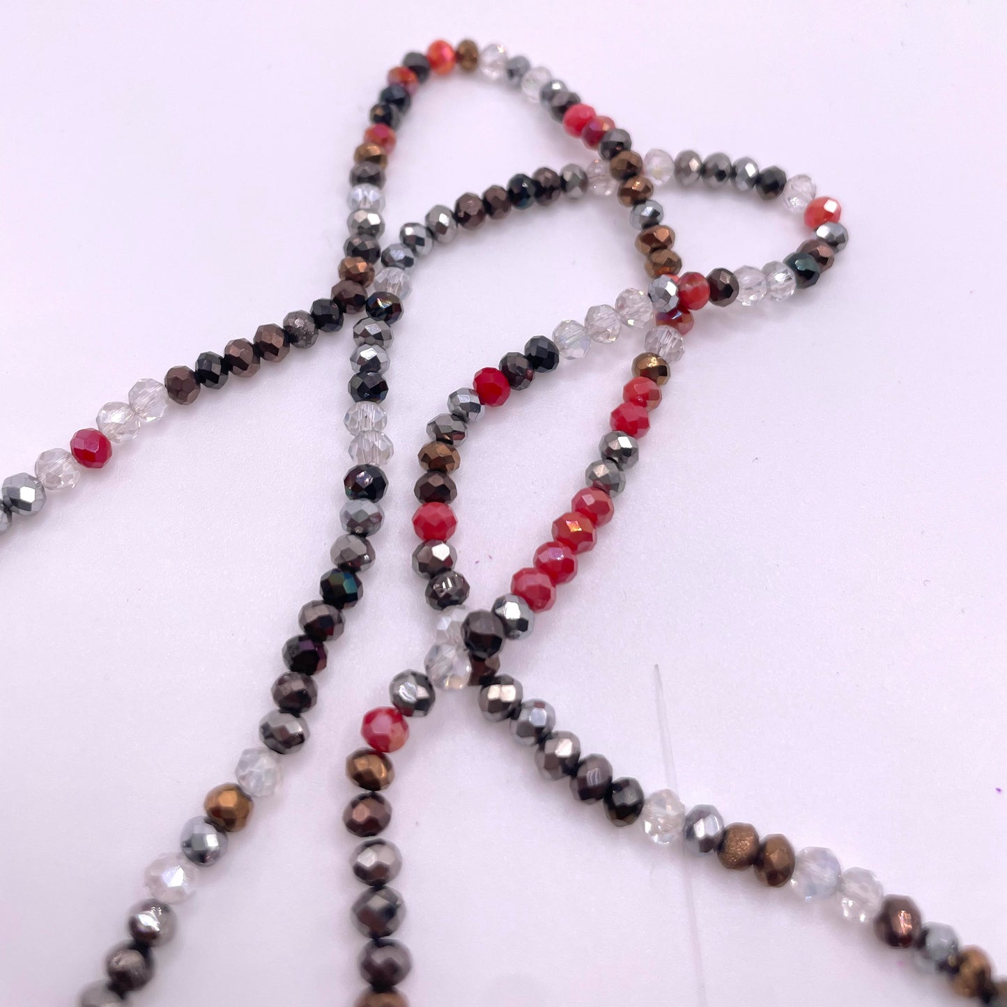 Red Brown & Grey Glass Rondelle Beads 4mm 6mm 8mm