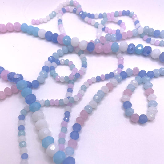 Frozen Colors Glass Rondelle Beads 4mm 6mm 8mm